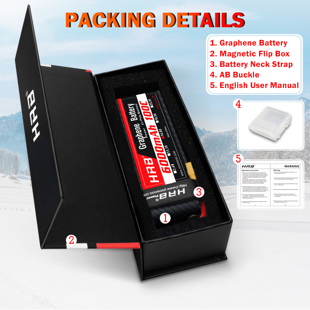 HRB Graphene Battery 2S 3S 4S  - đánh giá và giá 6S Lipo Battery 22.2V 5000Mah