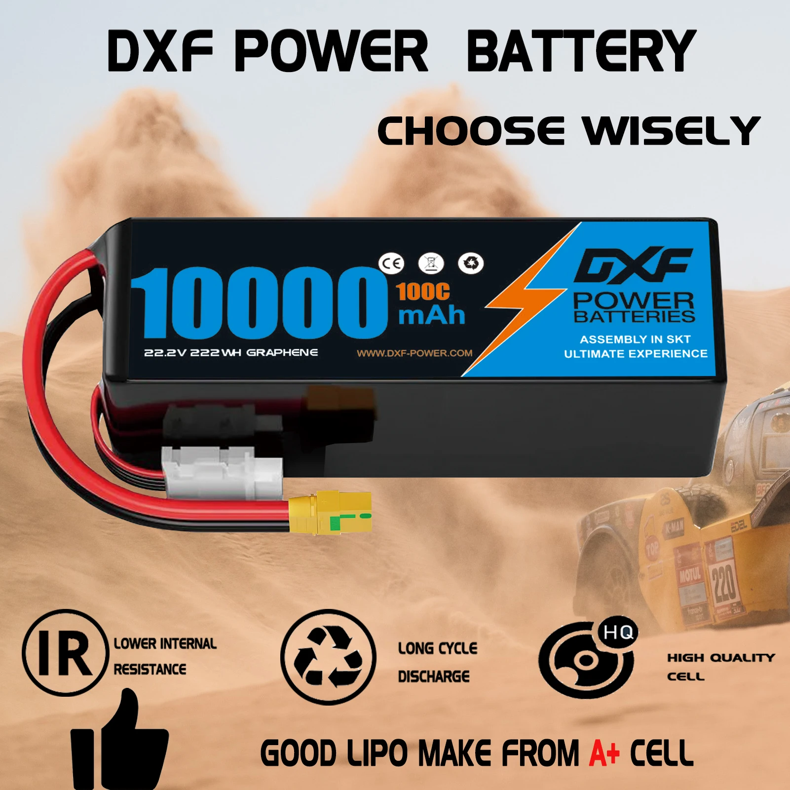 DXF Lipo Battery 6S 22.2V 100C - đánh giá và giá 6S Lipo Battery 22.2V 5000Mah